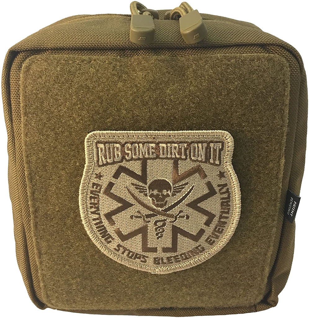 Ouch Pouch Tan First Aid Removable Patch 2x3 Morale Patch With Hook and  Loop Backing 