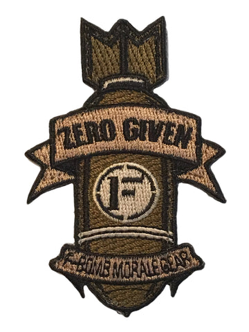 "Zero Given" Embroidered Morale Patch - F-Bomb Morale Gear
