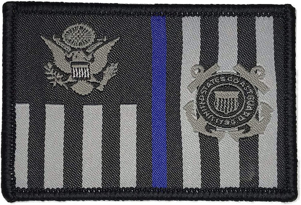 "Thin Blue Line USCG Subdued Ensign" Embroidered or PVC