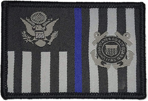 "Thin Blue Line USCG Subdued Ensign" Embroidered or PVC