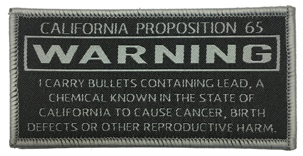 "California Prop 65" Embroidered Morale Patch - F-Bomb Morale Gear