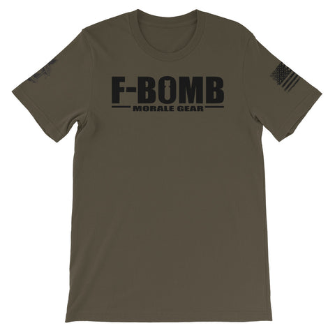 F-Bomb Morale Gear - Black Logo - Short-Sleeve T-Shirt - F-Bomb Morale Gear