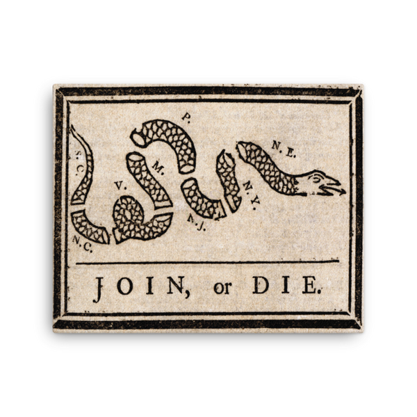 Join or Die - 16"x20" Canvas Print - F-Bomb Morale Gear